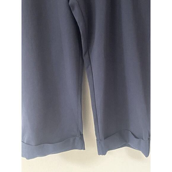 Susan Graver Pull-On Cargo Capri Pants Women 3X Blue Roll Up Cropped Utility - Picture 2 of 12